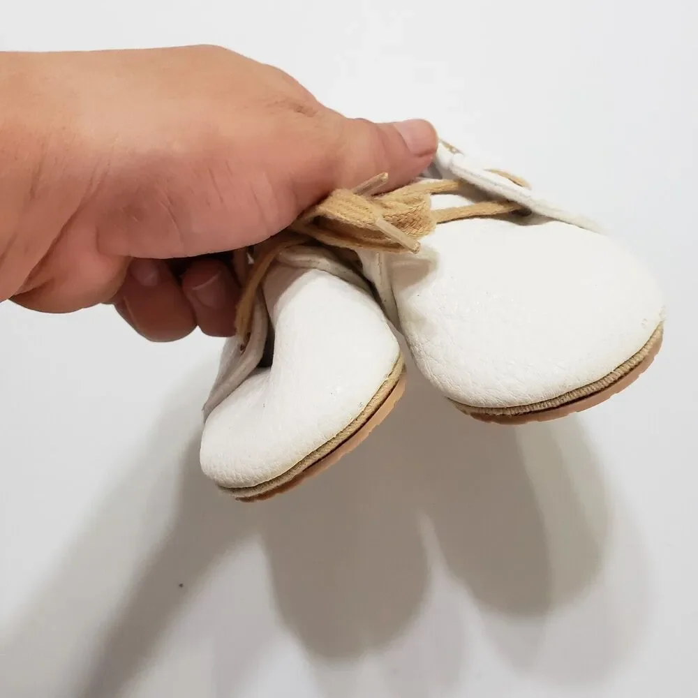 Newborn Baby Girl Boy PU Non Slip Soft Sole Walking Shoes‎ White Size 5 18 Month